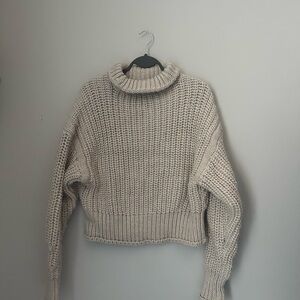 Cream Turtleneck Sweater
